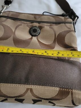 Coach Tan/Brown Signature Canvas Crossbody Bag